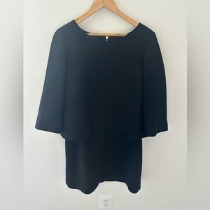 Lafayette 148 black 3/4 sleeve layered look dress size‎ 10